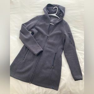 Women’s long sweater fleece jacket